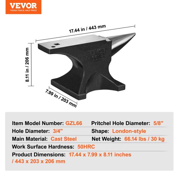 Nicovală vevor 29,9 kg (66 lb), suprafață mare