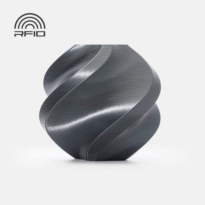 Filament Bambu Lab PLA Silk+ — Titan Gray (13108), 1 kg, cu bobină