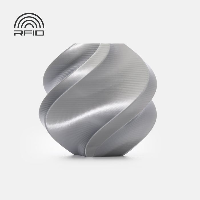 Filament Bambu Lab PLA Silk+ — Silver (13109), 1 kg, cu bobină