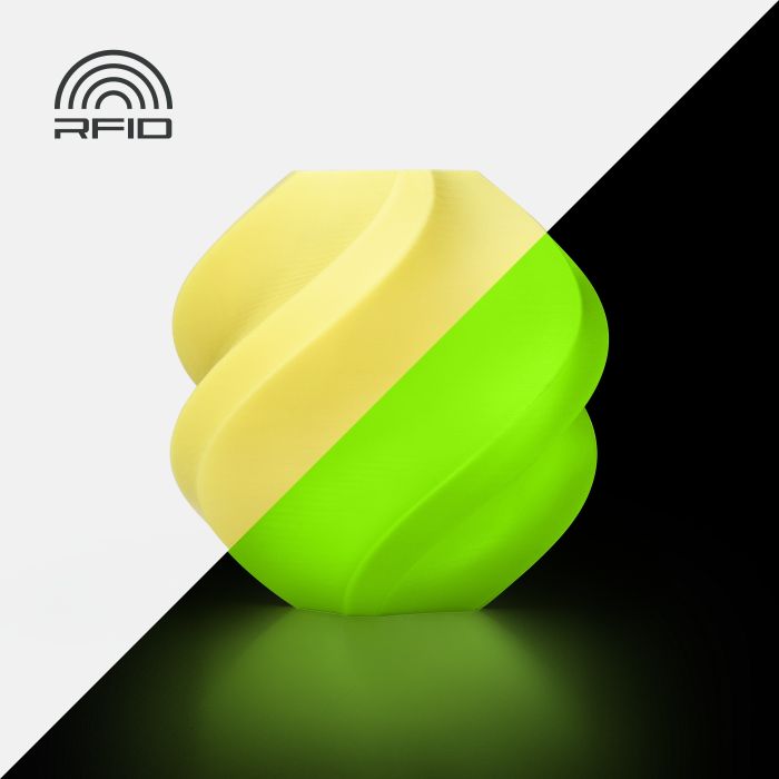 Filament Bambu Lab PLA Glow — Glow Yellow (15400), 1 kg, cu bobină