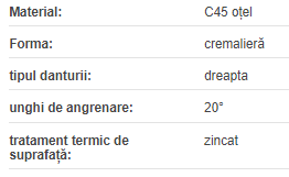 Cremaliera m=4, 12x30 L=1000mm