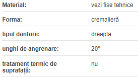 Cremaliera M1.5 L=1 m 17x17 material plastic