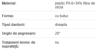 Roata dintata M=1.5 Z=013 material plastic