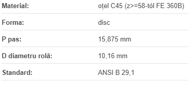 Roata disc pentru lant 10A-2 Z=30 ASA50
