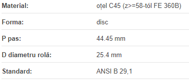 Roata disc pentru lant 28A-1 Z=10 ASA140