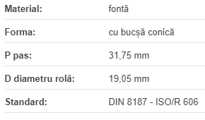 Roata de lant 20B-1 Z=38 BC3020, fonta