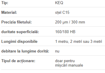 Surub cu filet trapezoidal | KEQ 12AR 12x3 L=2000mm C15