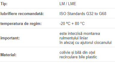 Rulment Liniar LM-05-UU DTE (d=05mm D=10mm L=15mm)