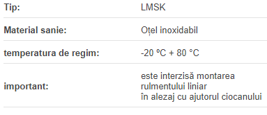 Rulment liniar inox LMSK-10-UU DTE (d=10mm D=19mm L=29mm)