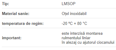 Rulment liniar inox LMSOP-08-UU DTE (d=08mm D=15mm L=17mm)