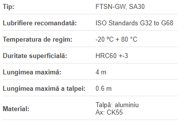 Ax de precizie cu talpa FTSN20 GW d=20mm h6