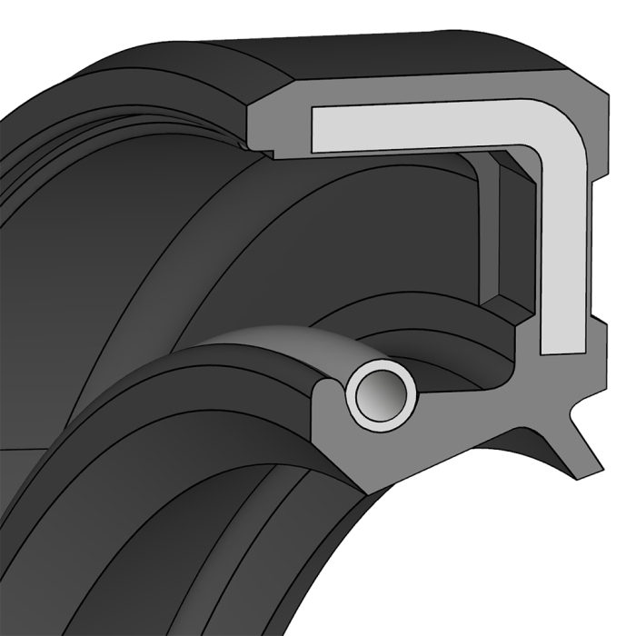 DICHTOMATIK Rotary Shaft Seal with spring | WAS - rubber-encased outer surface protective lip | 48.00 X 80.00 X 10.00 / mm | 70 NBR | NB703303 Black