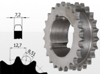 Roata de lant 08B Z16 BC1108, pt doua lanturi simple