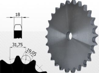 Roata disc pentru lant 20A-1 Z=25 ASA100
